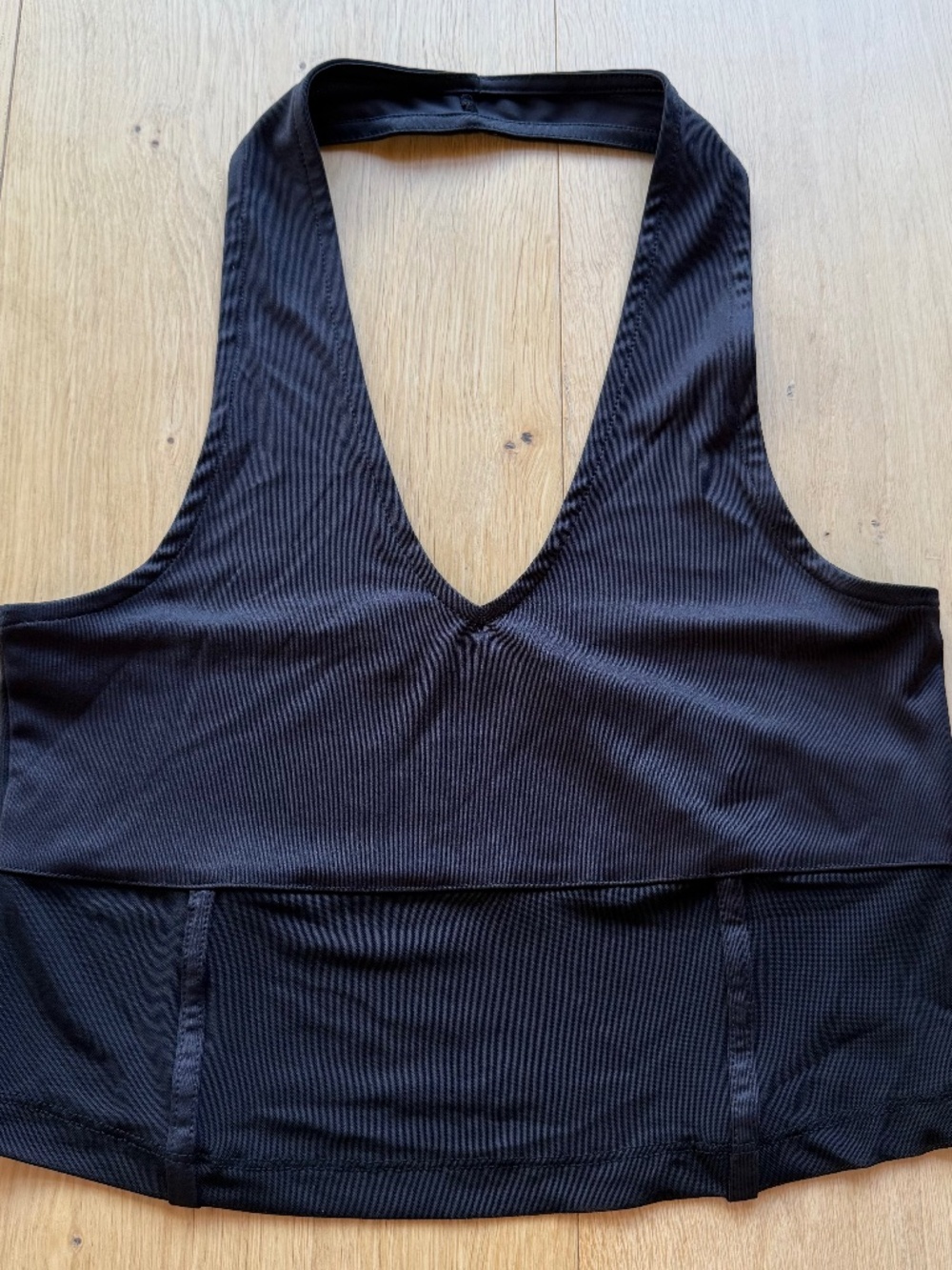 NA-KD Mesh Halterneck Corset Detail Singlet in Black, size M - NWT